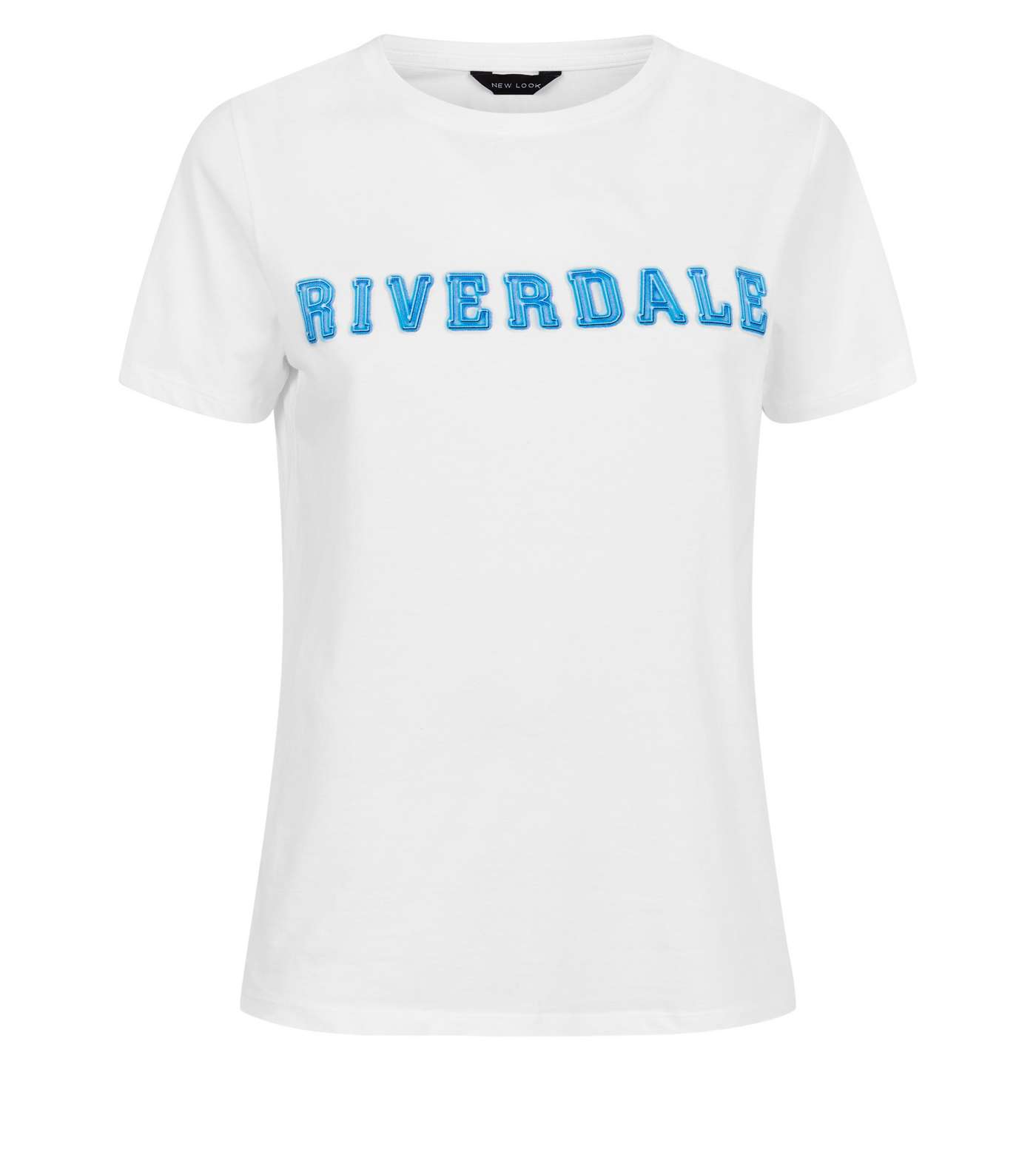 White Riverdale Logo Cotton T-Shirt Image 4