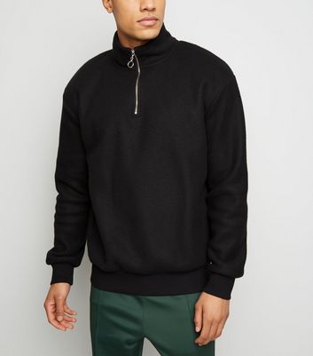 zip neck fleece sweatshirt