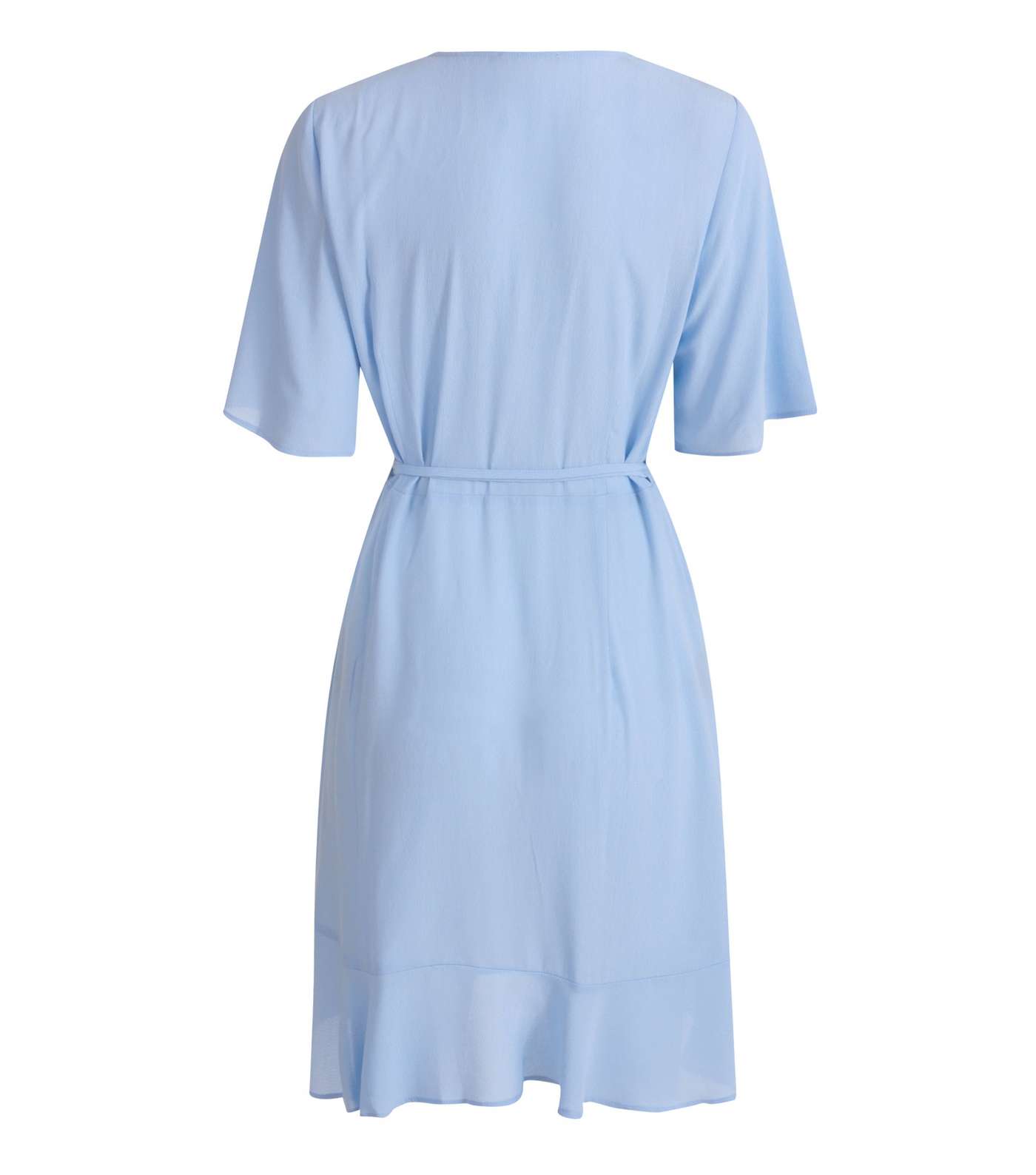 Blue Frill Hem Wrap Mini Dress Image 2