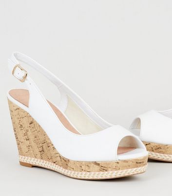 new look white wedges