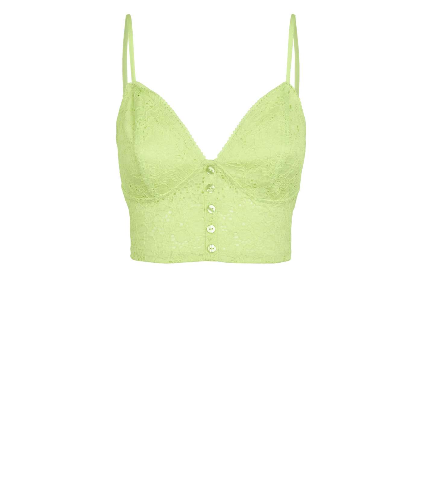 Light Green Lace Button Front Bralette  Image 4