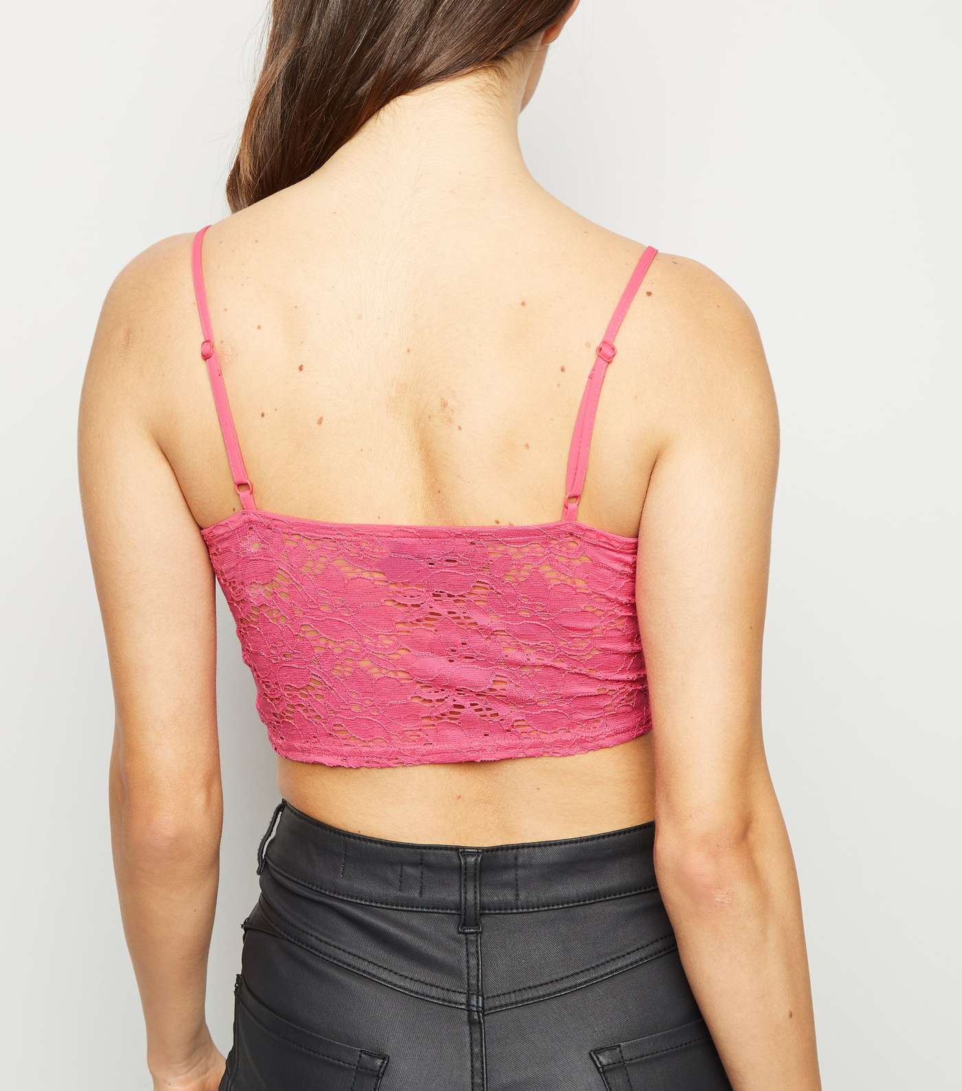 Mid Pink Lace Button Front Bralette  Image 3