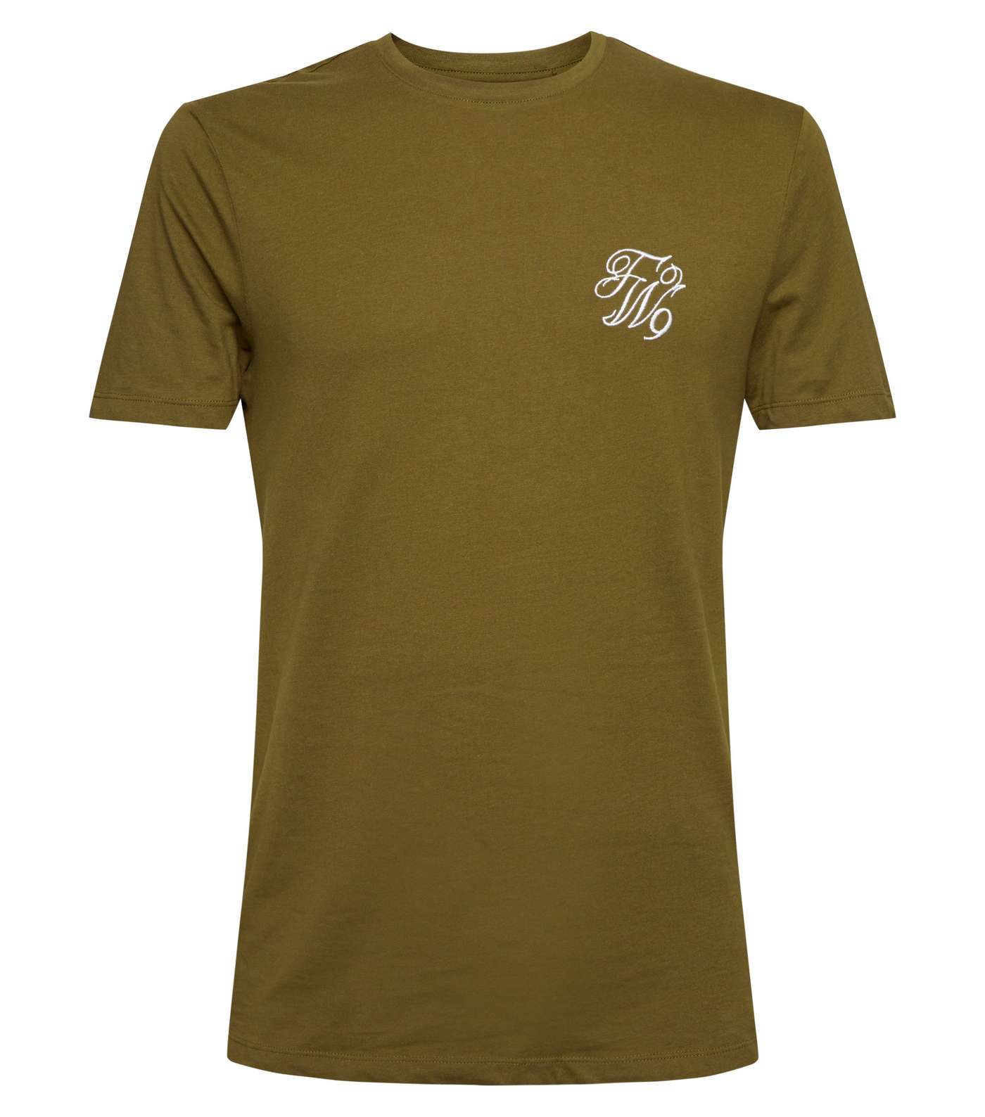 Green TW9 Embroidered Muscle Fit T-Shirt Image 4