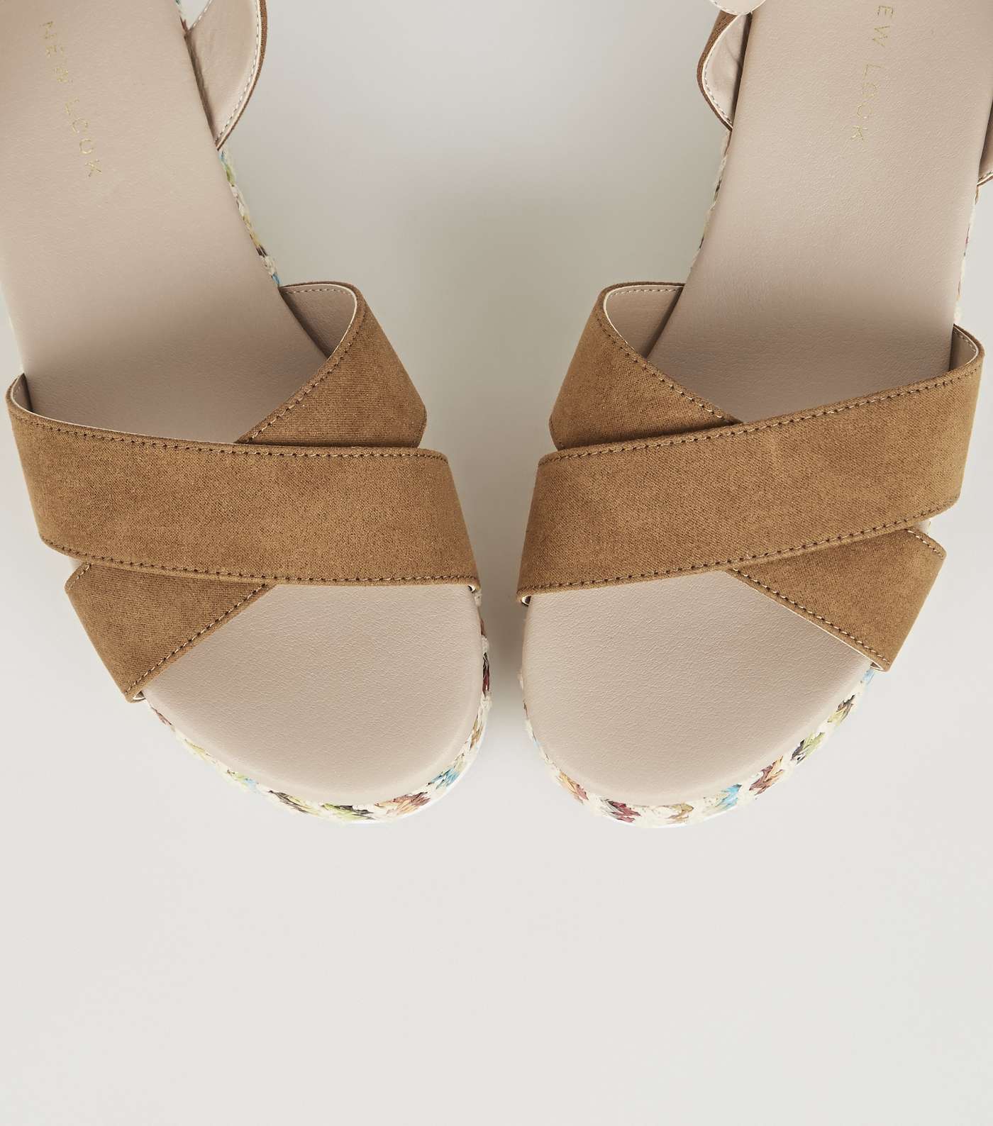 Wide Fit Tan Espadrille Flatform Sandals Image 4