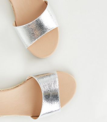 silver wedge sandals wide fit