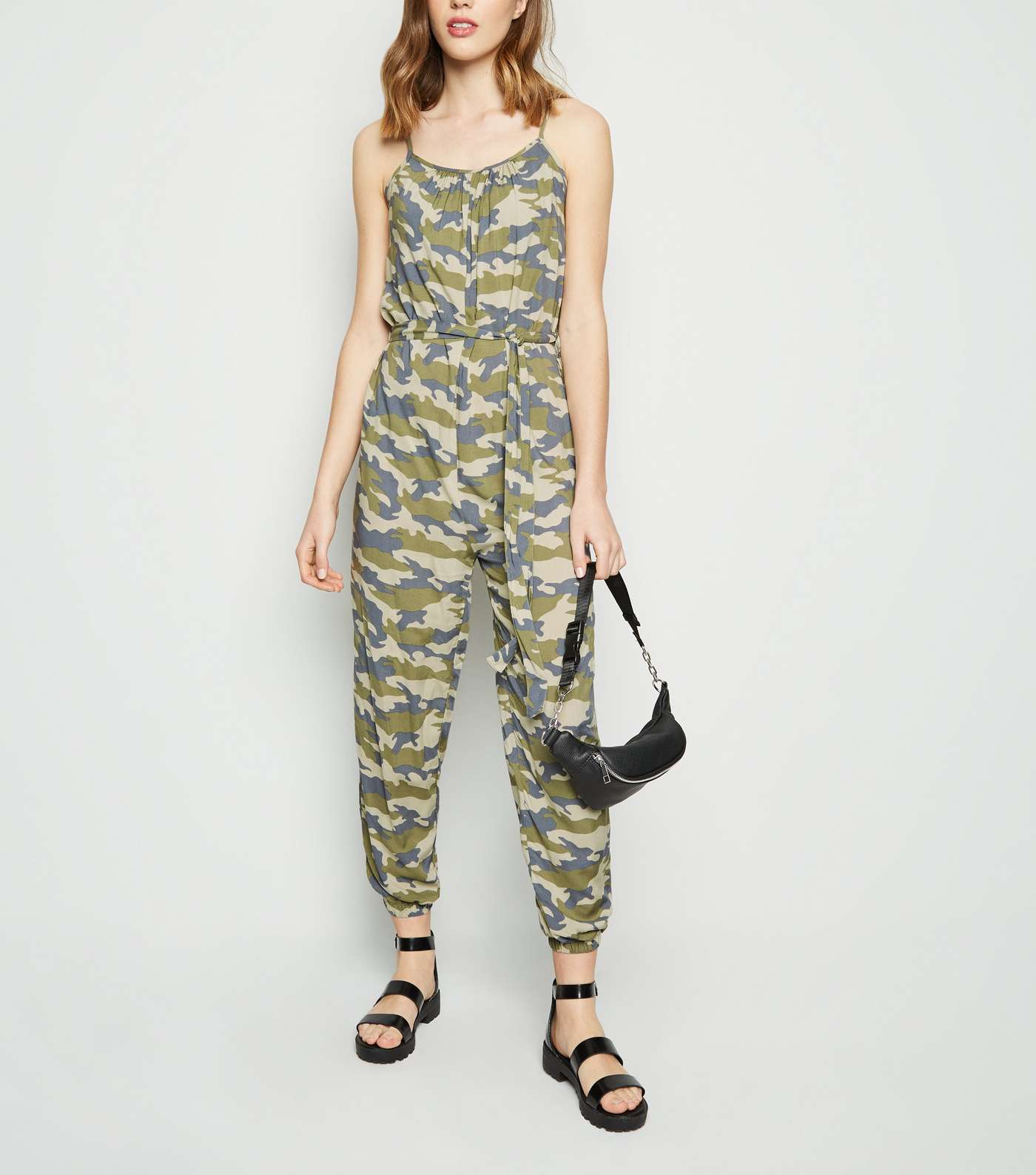 Green Camo Strappy Jumpsuit Image 3