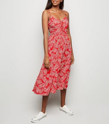 new look leaf print dress