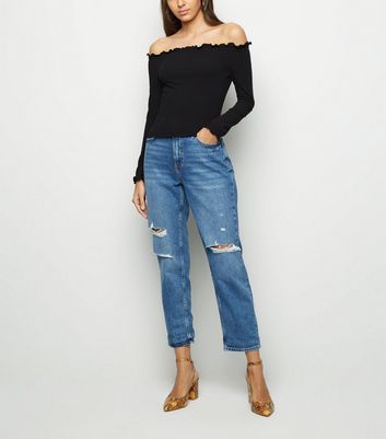 long black bardot top