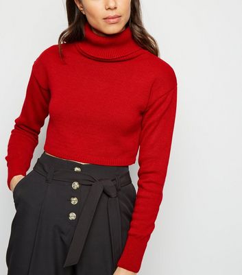 red jumper cropped