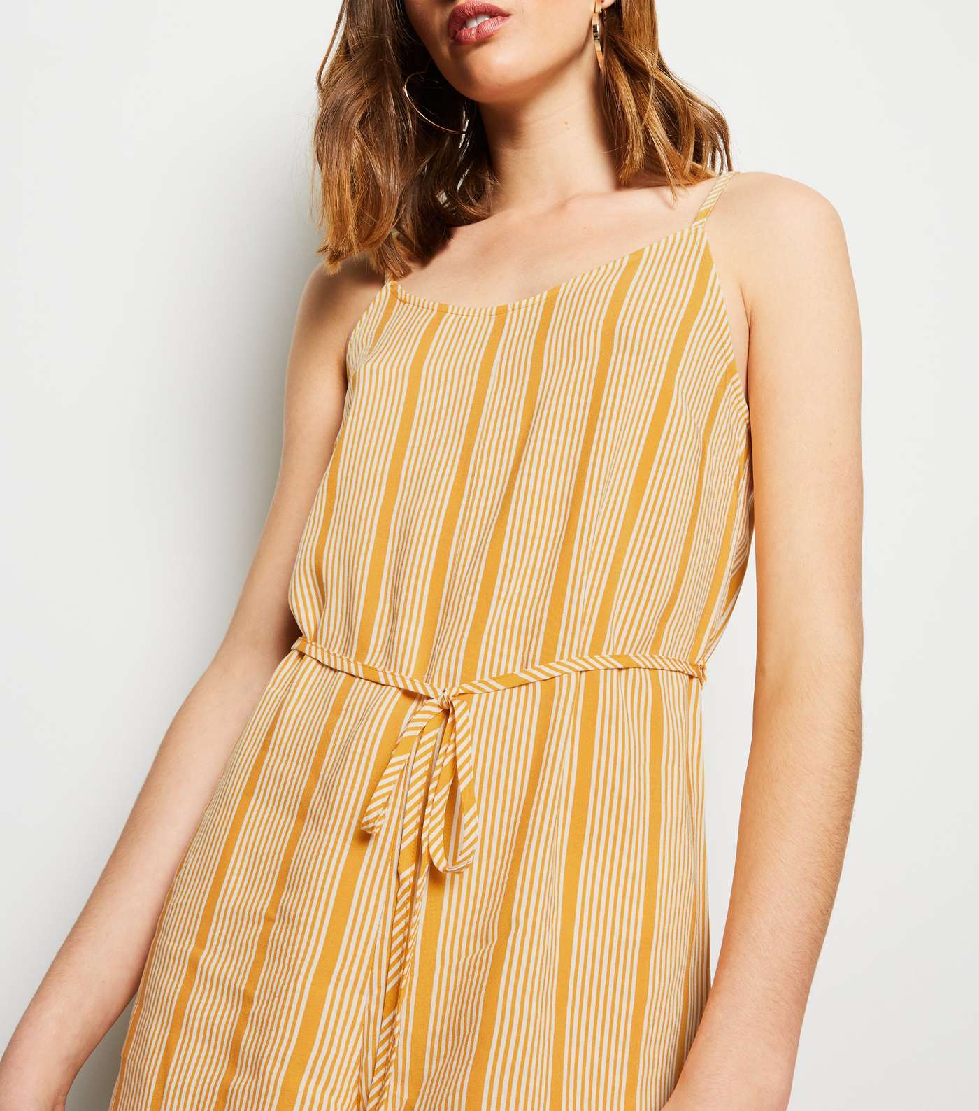 Yellow Stripe Belted Playsuit Image 5