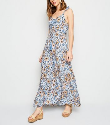 tropical floral maxi dress
