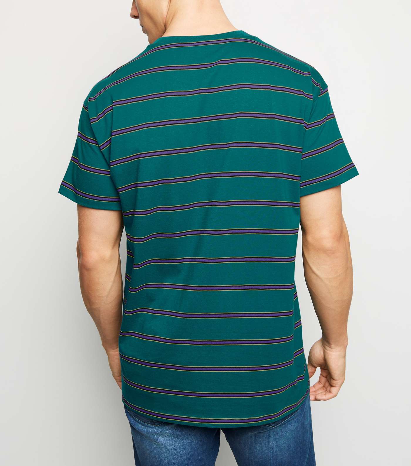 Teal Stripe Crew T-Shirt Image 3