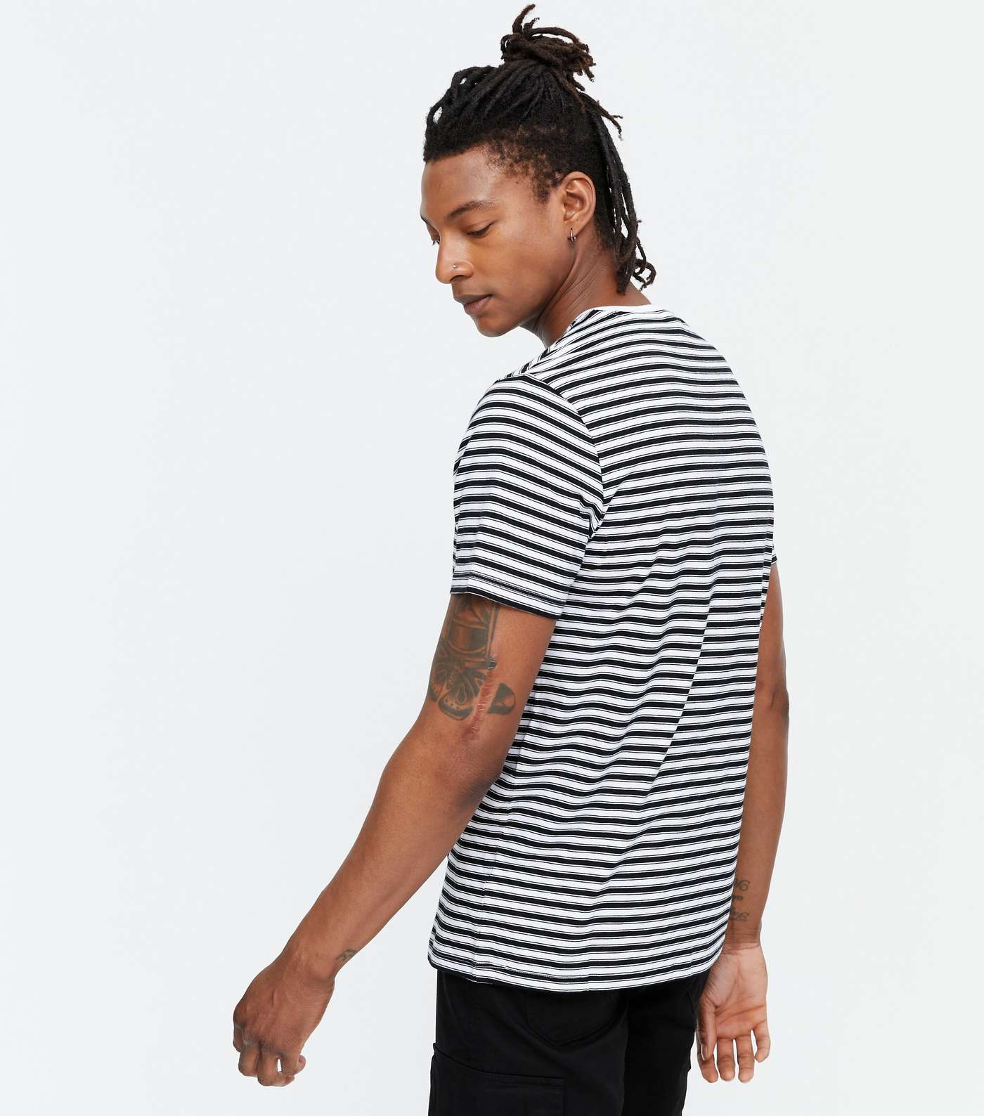 Black Stripe Short Sleeve T-Shirt Image 5