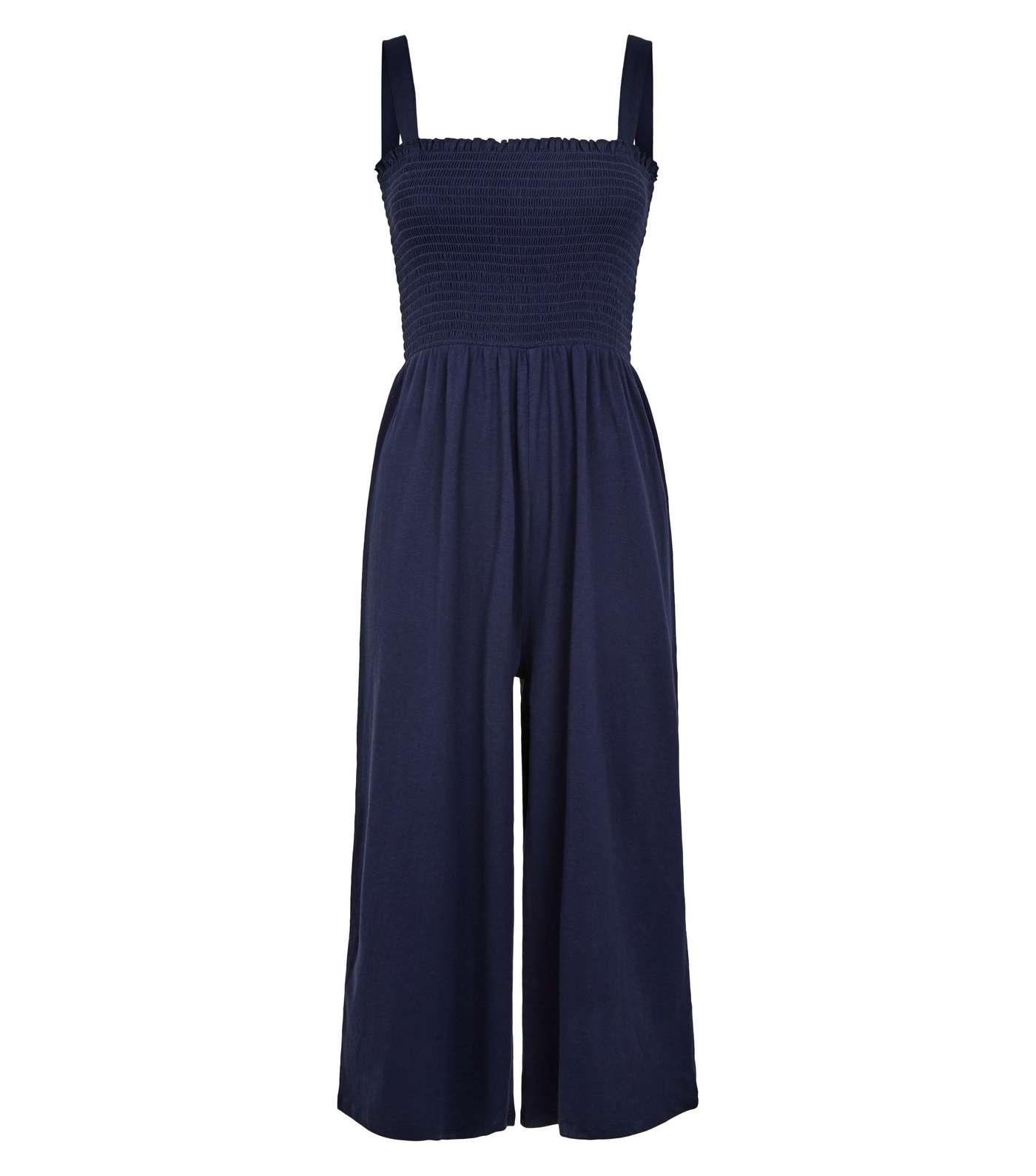 Petite Navy Shirred Top Jersey Jumpsuit Image 4