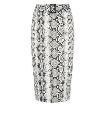 Cameo Rose Light Grey Snake Print Midi Skirt New Look shop for Cameo Rose Light Grey Snake Print Midi Skirt New Look at Shopo