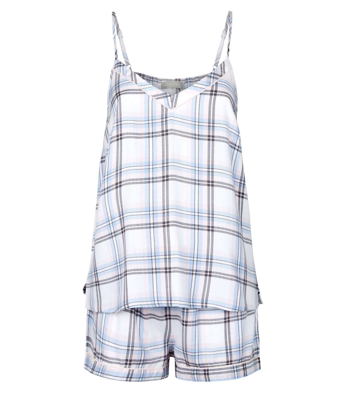 White Check Cami and Shorts Pyjama Set Image 4