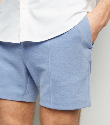 Image of Pale Blue Pique Shorts New Look