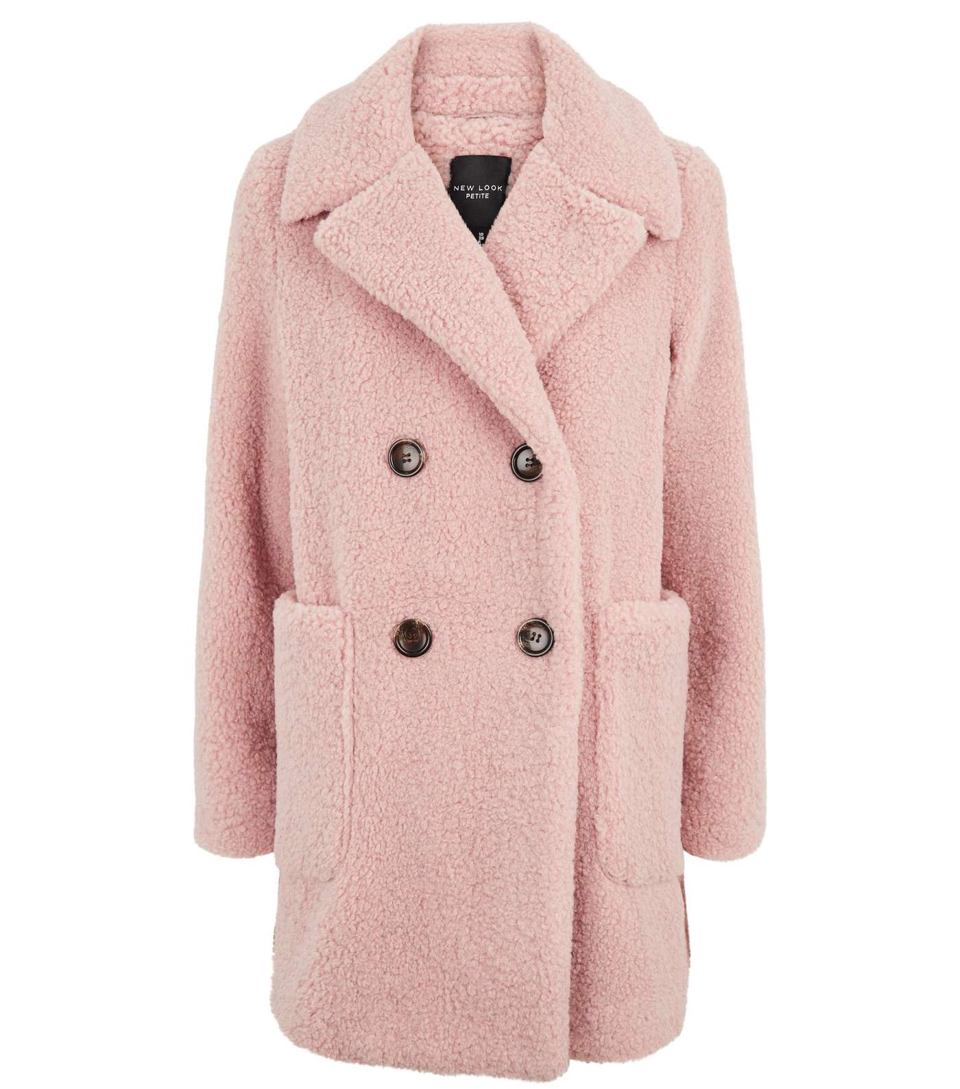 Petite Pale Pink Teddy Coat Image 4