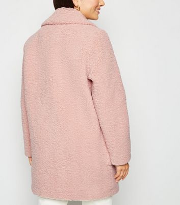 new look pink wool coat