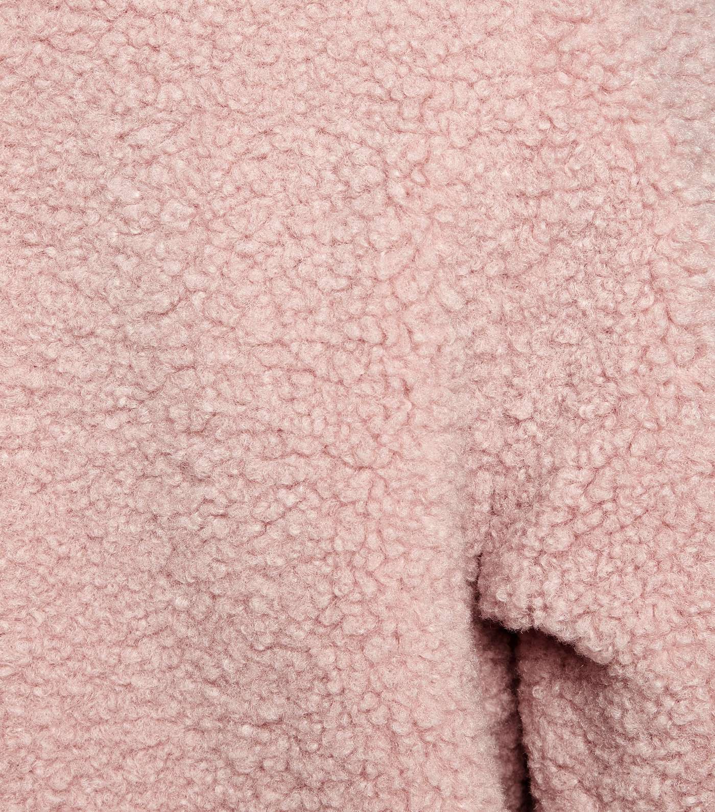 Petite Pale Pink Teddy Coat Image 6