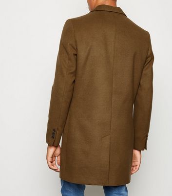 Image of Camel Double Pocket Overcoat New Look