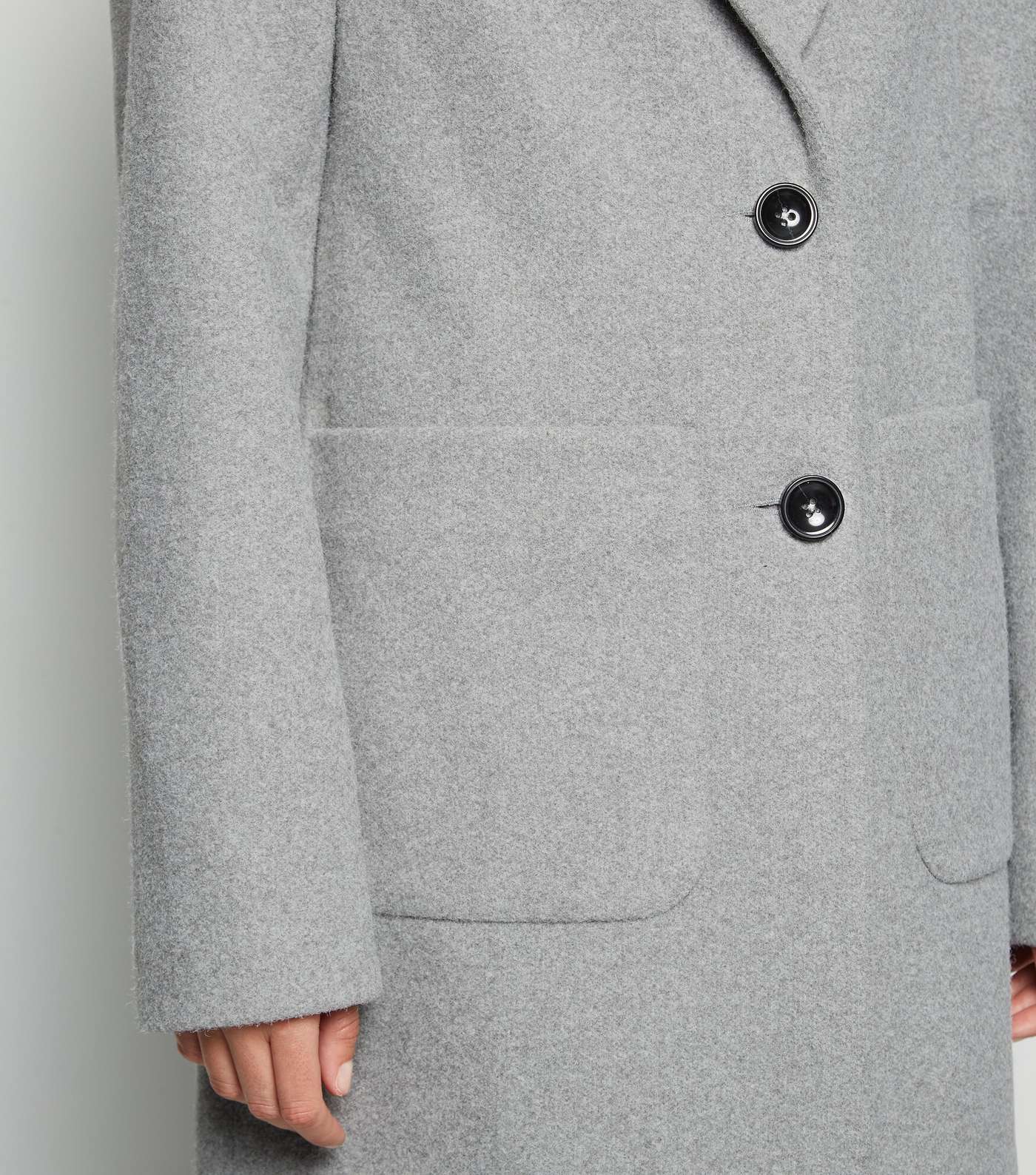 Tall Pale Grey Brushed Collared Coat Image 5
