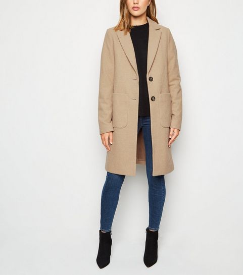 Tall Camel Brushed Longline Coat