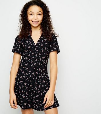 new look black floral dress