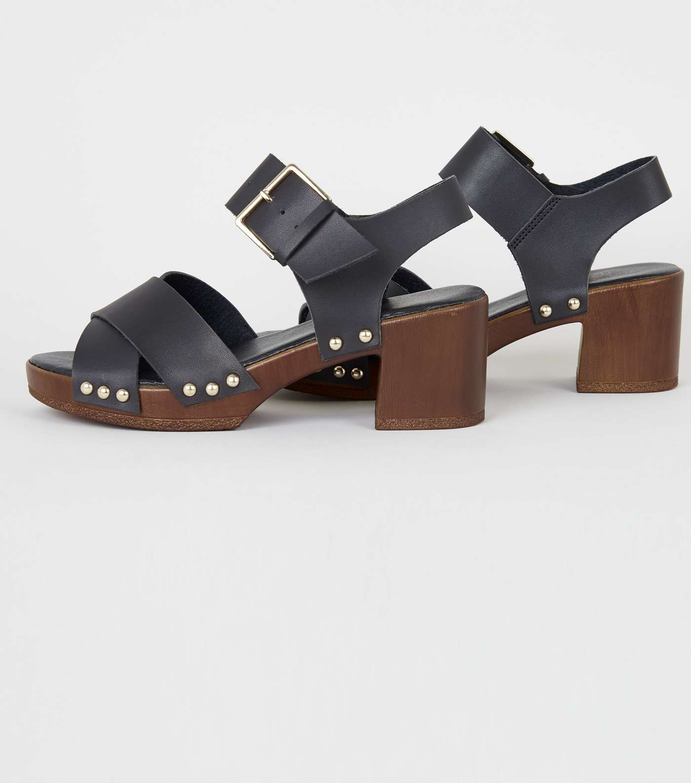 Girls Tan Wood Sole Chunky Sandals Image 3