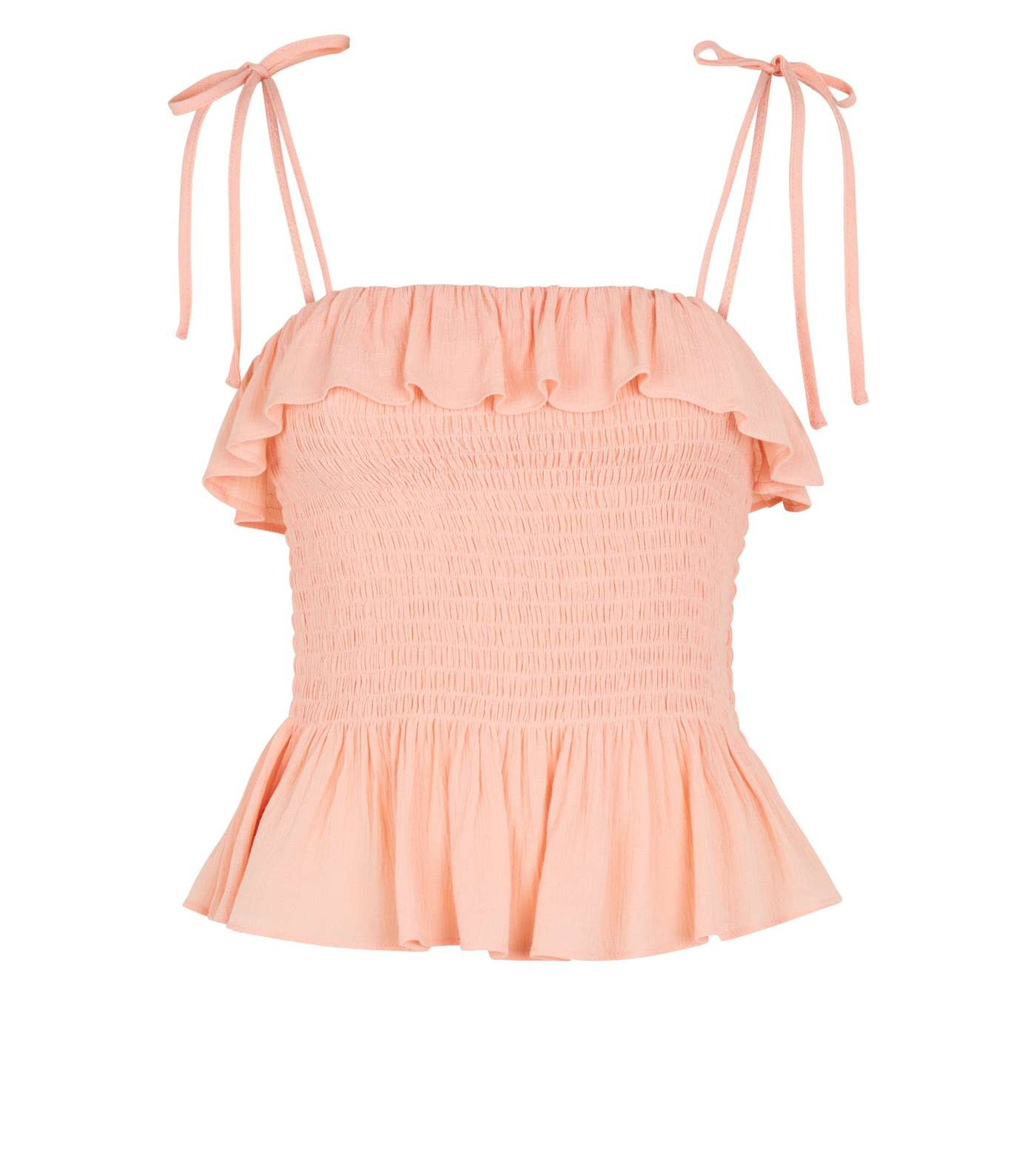 Pale Pink Shirred Frill Cami Image 4