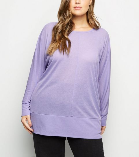 Blue Vanilla Curves – Lila Top mit Perlen am Rücken