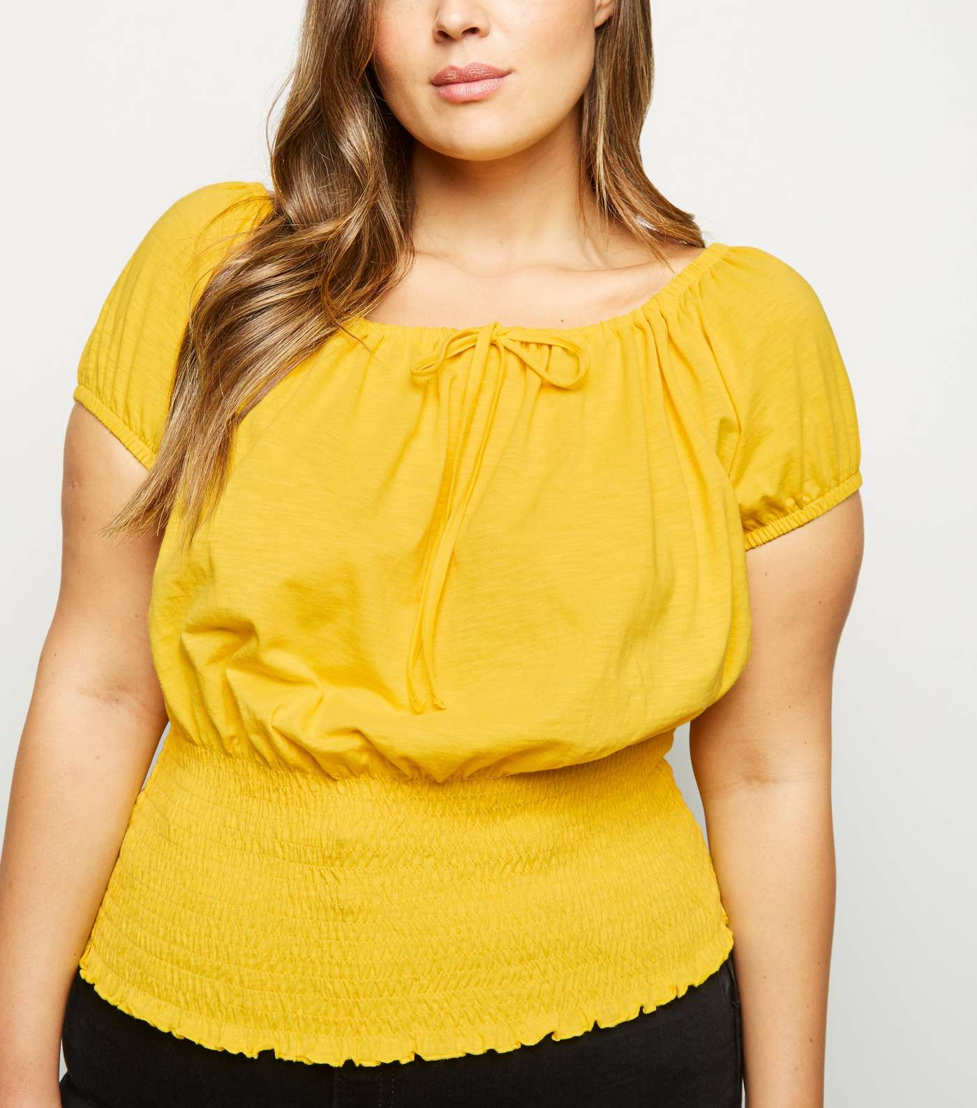 Curves Yellow Milkmaid Top
