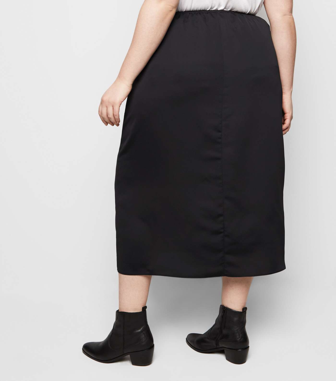 Curves Black Midi Skirt Image 3