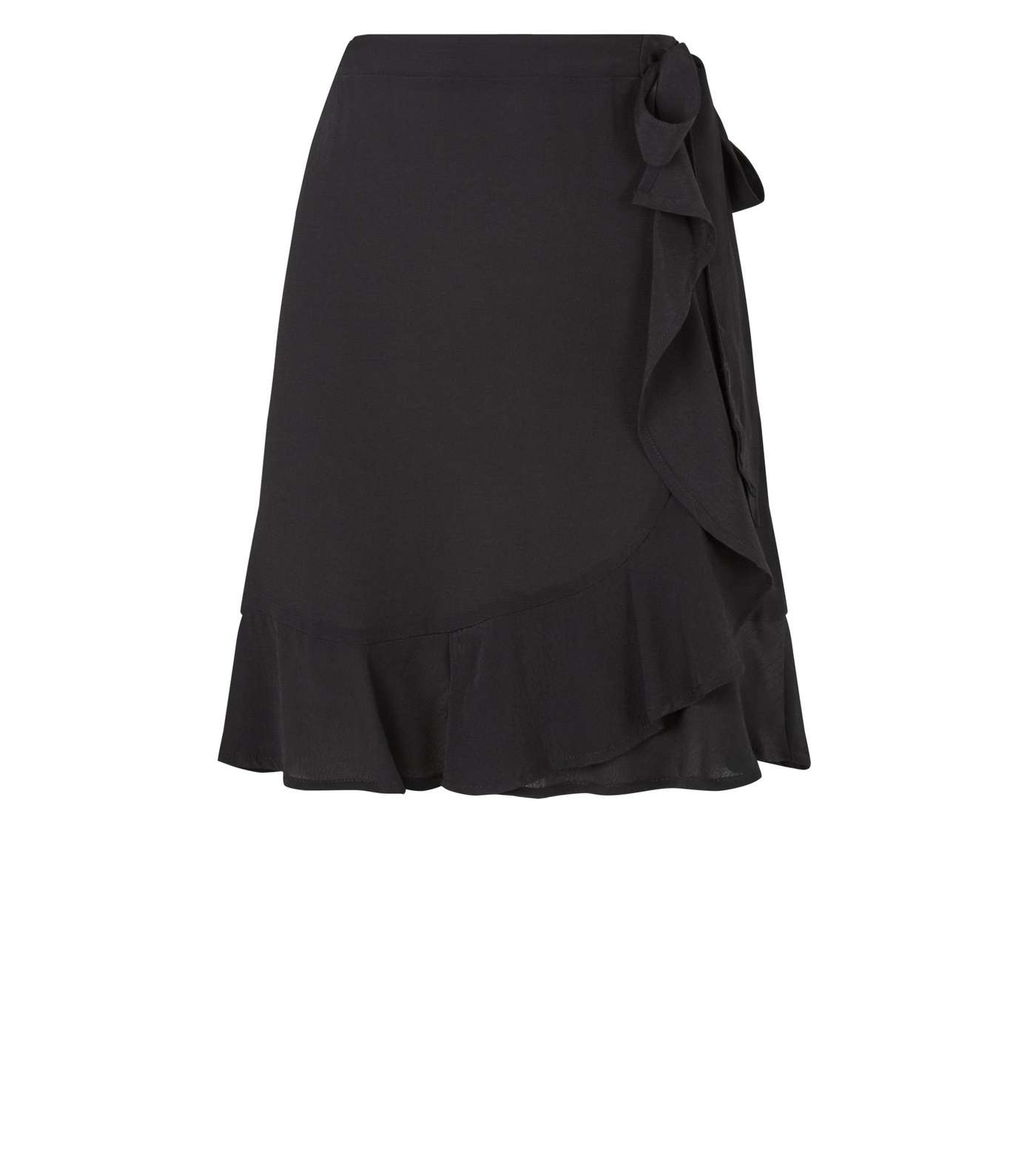 Black Ruffle Wrap Mini Skirt  Image 4