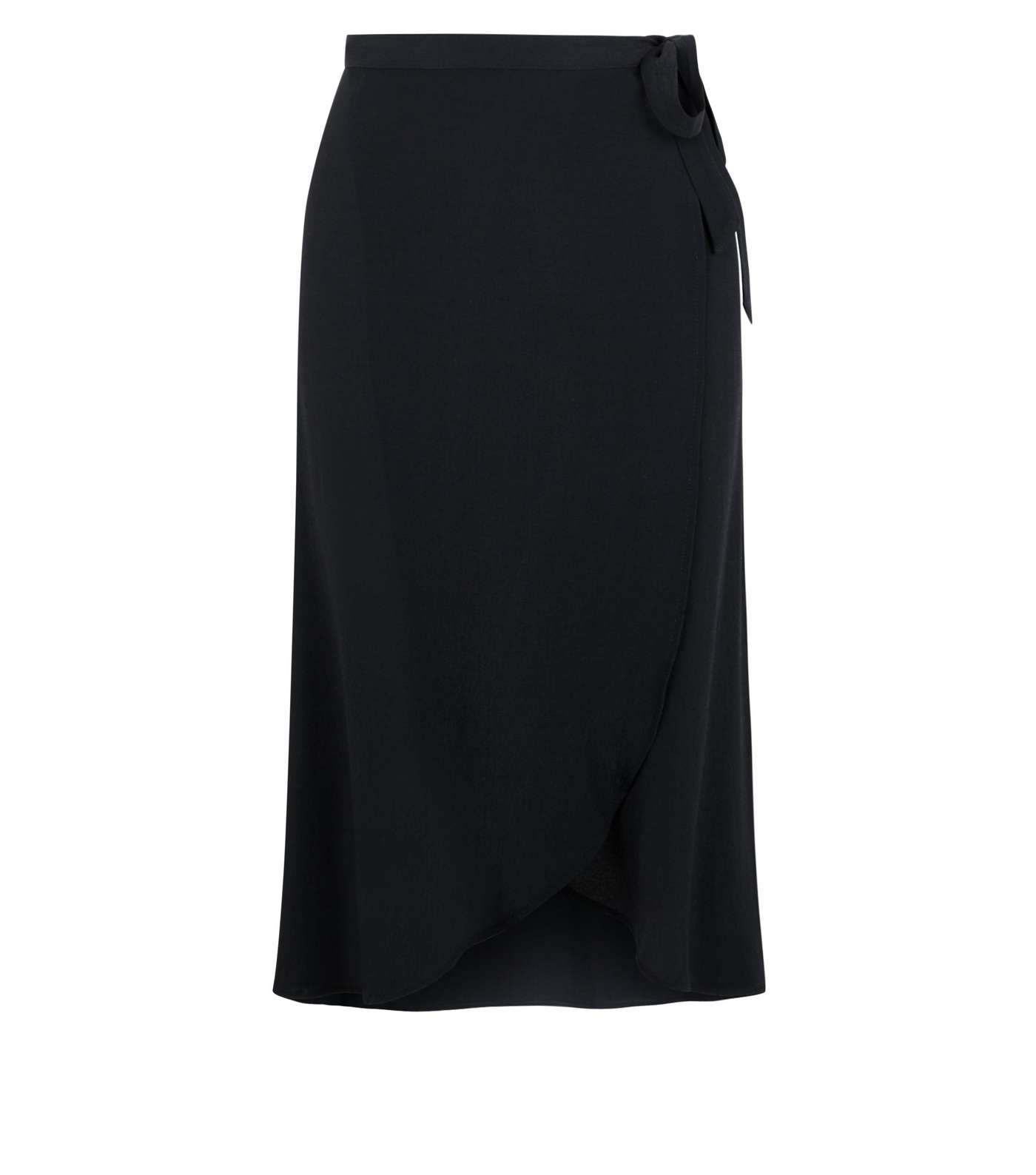 Black Wrap Midi Skirt  Image 4