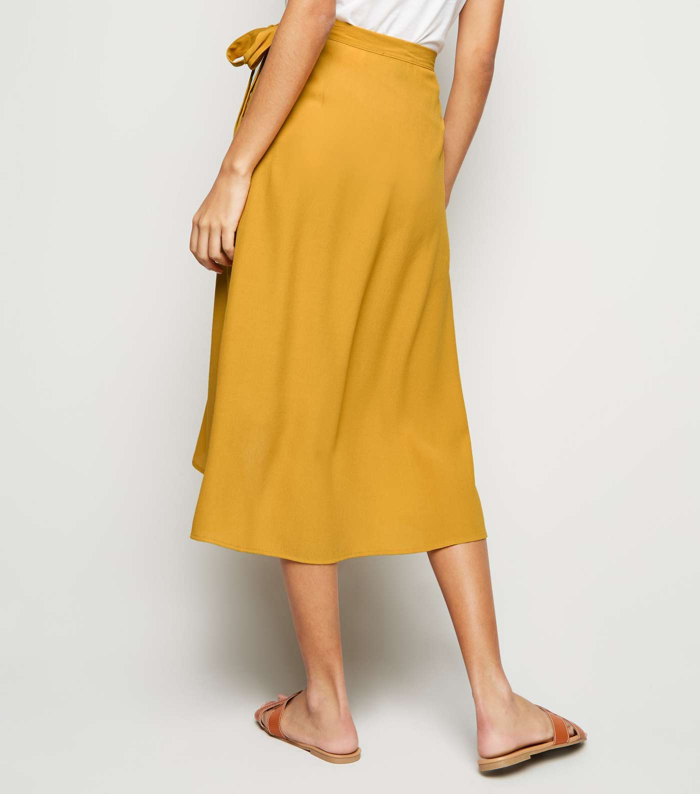 Mustard Wrap Midi Skirt  Image 3