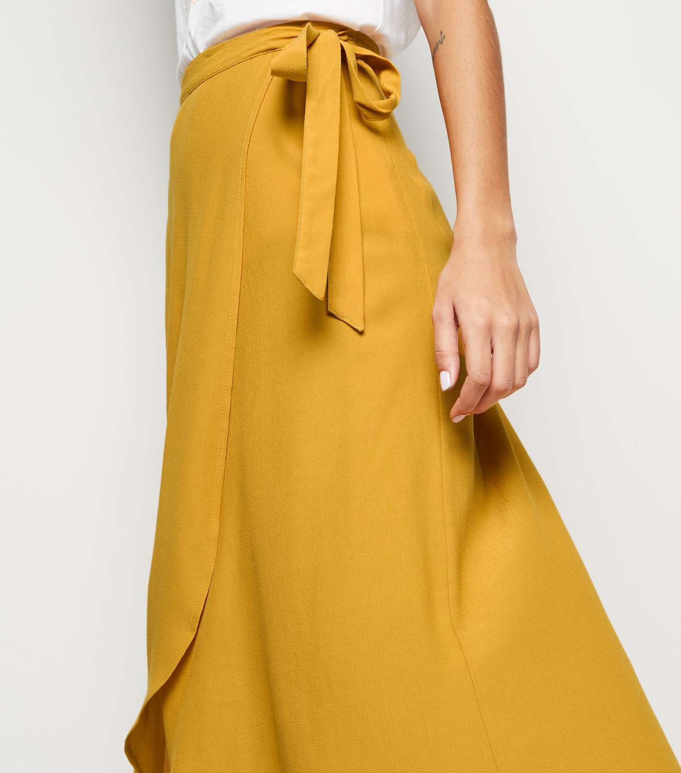 Mustard Wrap Midi Skirt  Image 5