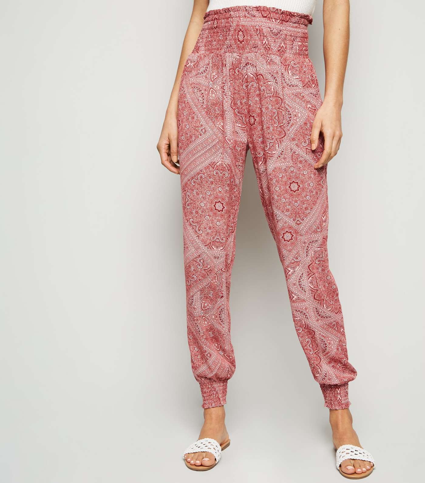 Red Paisley Joggers Image 2