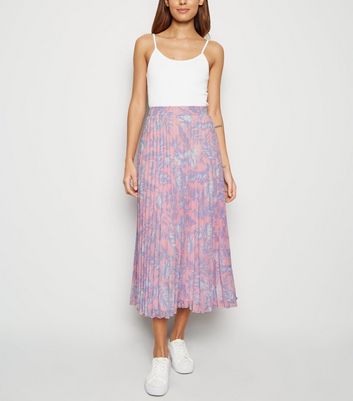 pleated midi skirt new look