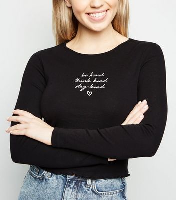 black slogan t shirt