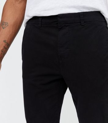 black skinny stretch trousers mens