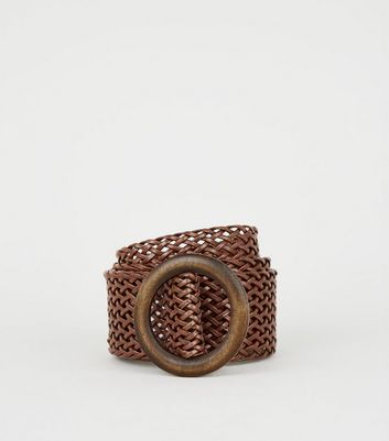 tan woven belt womens