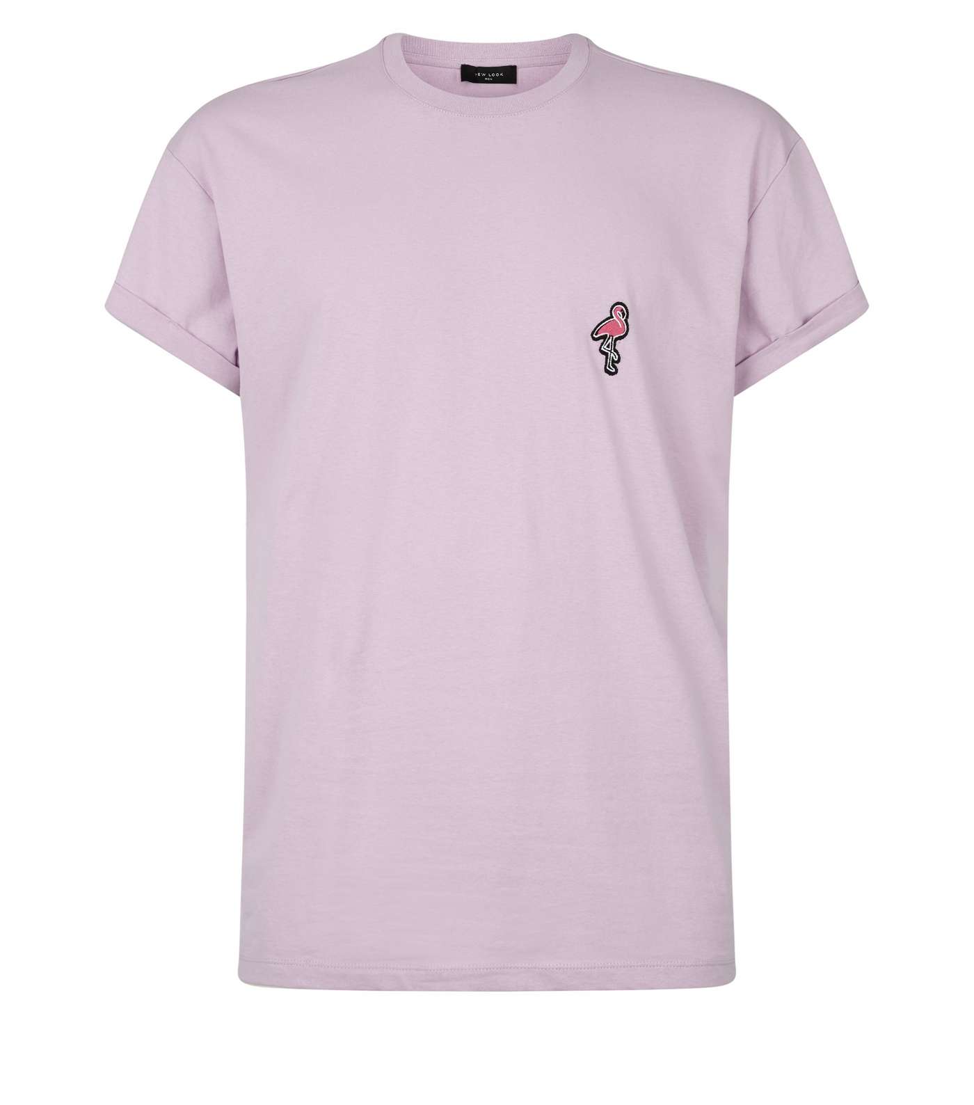 Lilac Flamingo Embroidered T-Shirt Image 4