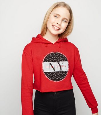 new look red hoodie