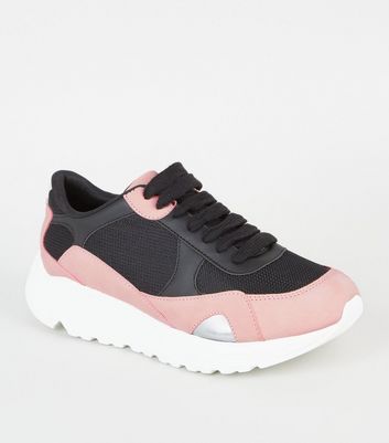 colour block chunky trainers