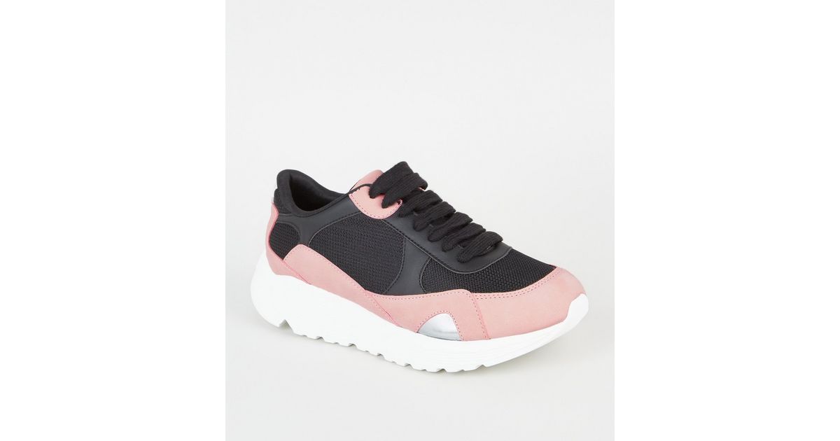 colour block chunky trainers