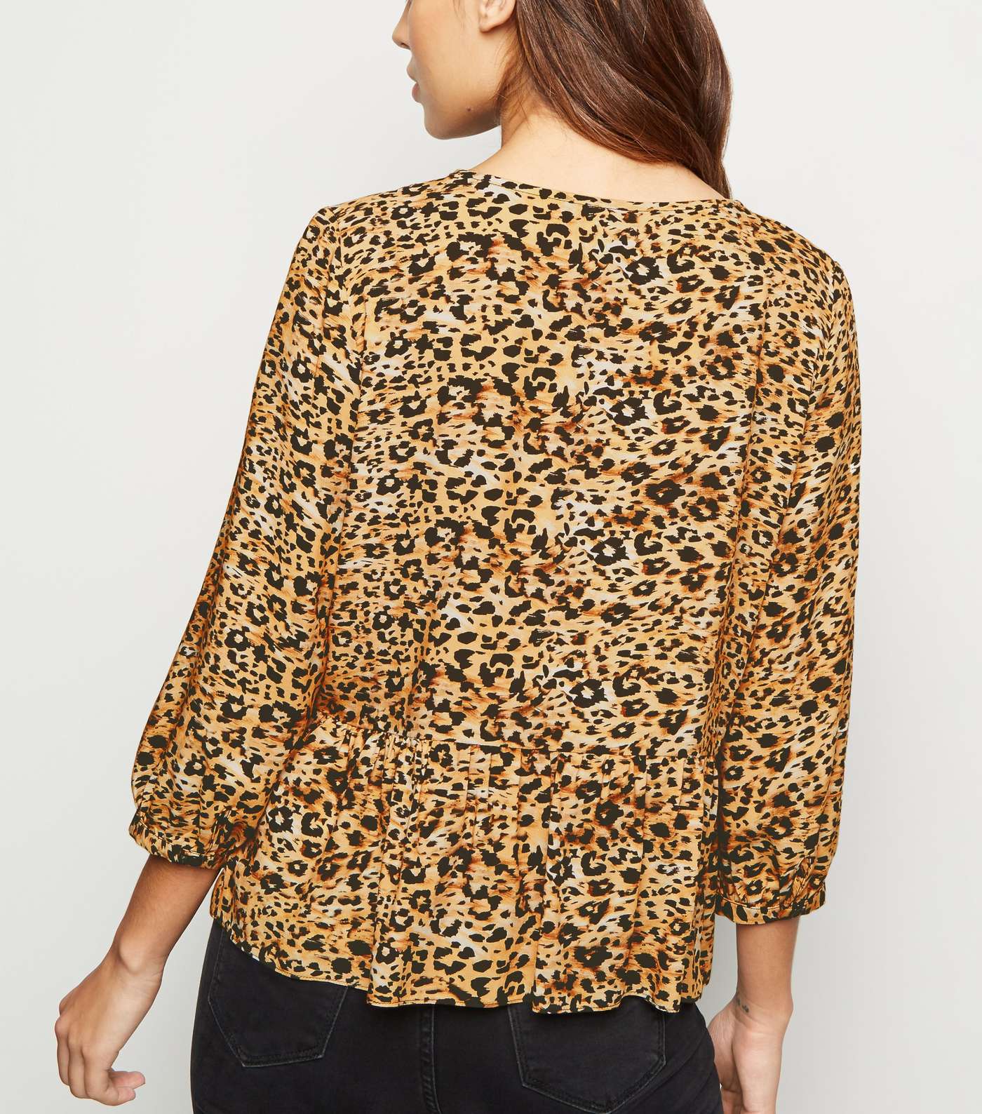 Brown Leopard Print Button Up Top Image 3