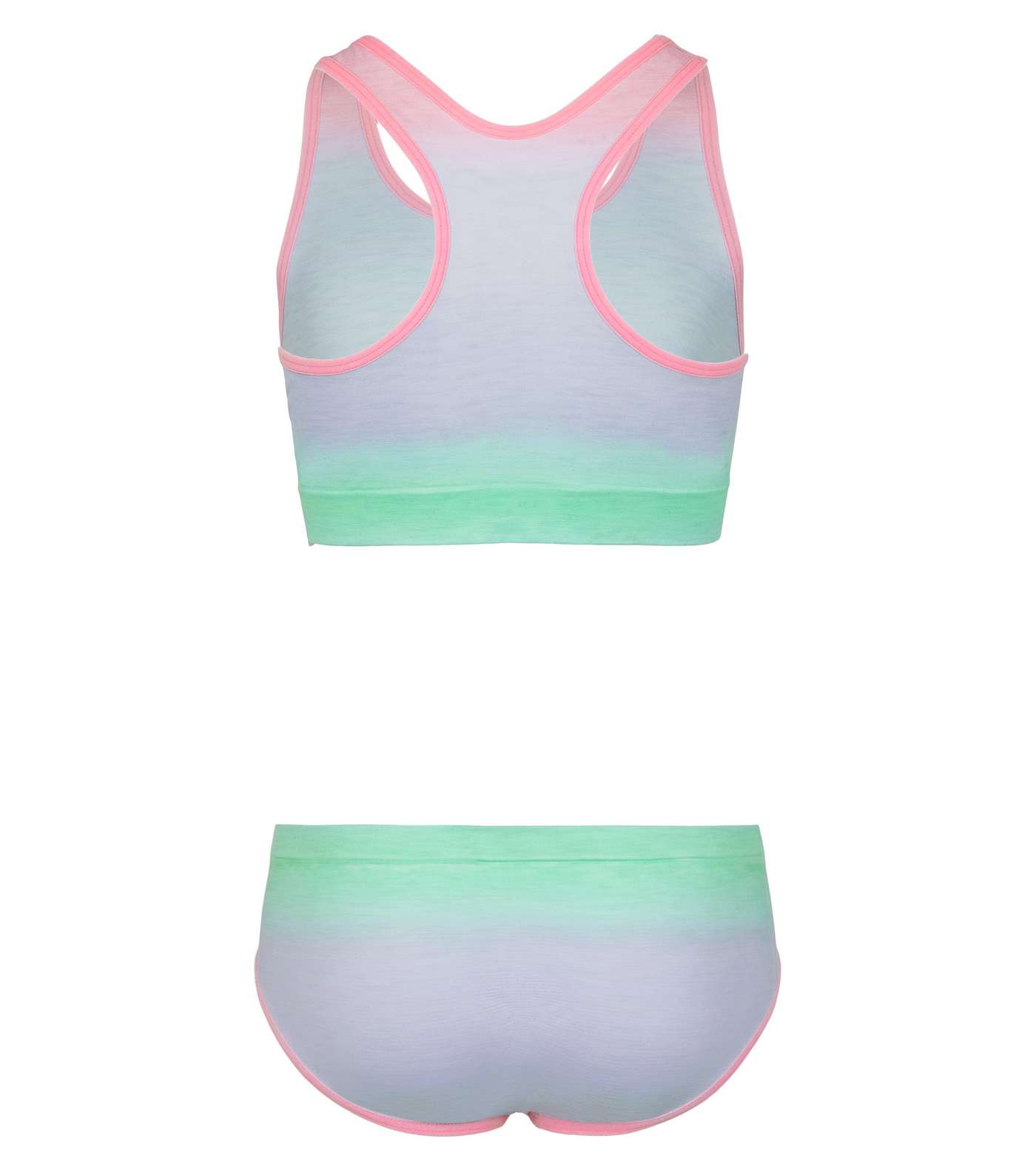 Girls Multicoloured Ombré Crop Top and Briefs Set Image 2