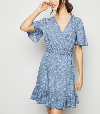 new look blue floral dress