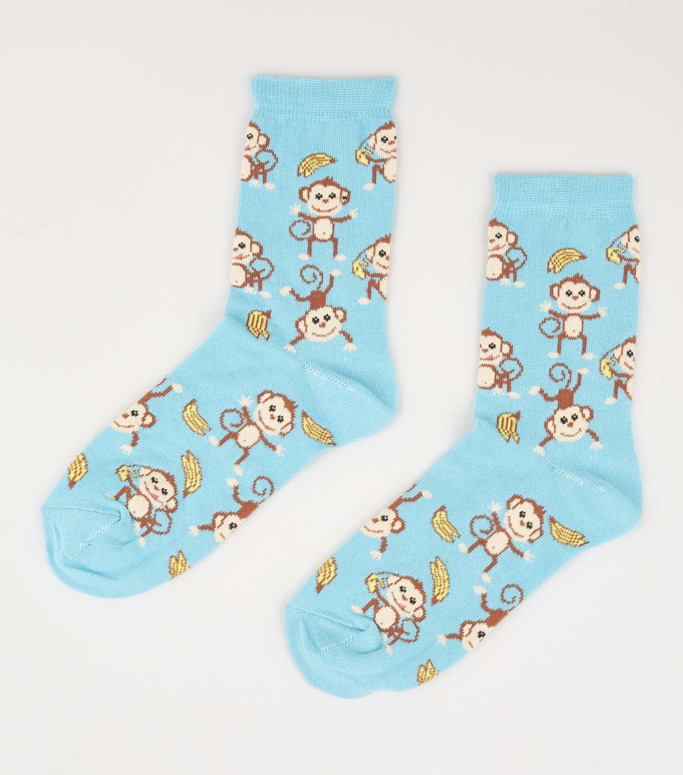 Turquoise Monkey Pattern Socks